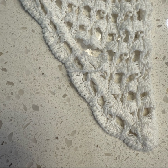 Jones Studio White Crochet Open-Knit Tie Front Shrug Women’s Medium Cotton - Picture 10 of 10